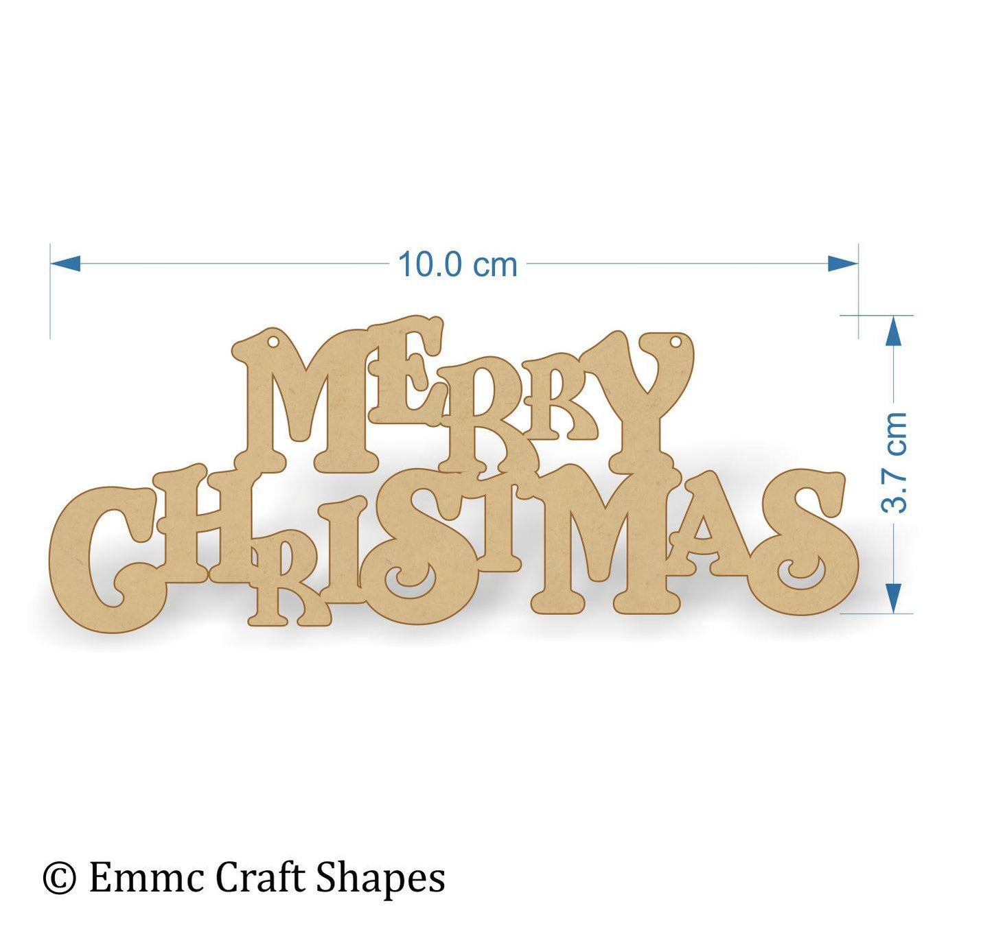 3mm thick mdf "merry Christmas" text. 10 cm wide