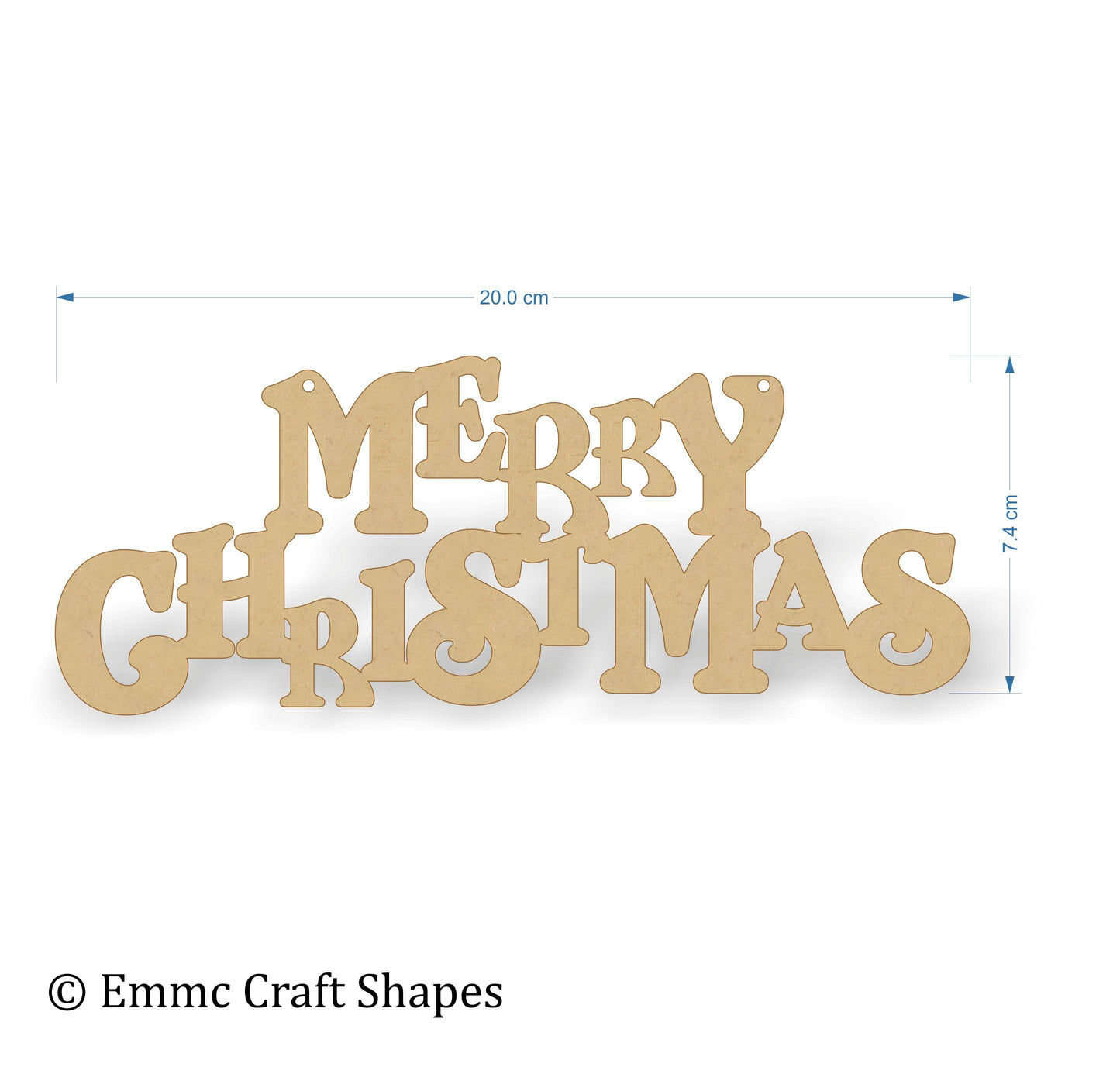 3mm thick mdf "merry Christmas" text. 20 cm wide