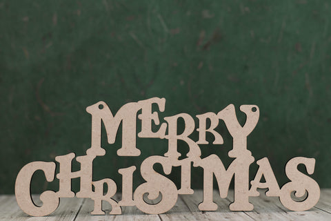 Laser cut craft text "Merry Christmas"