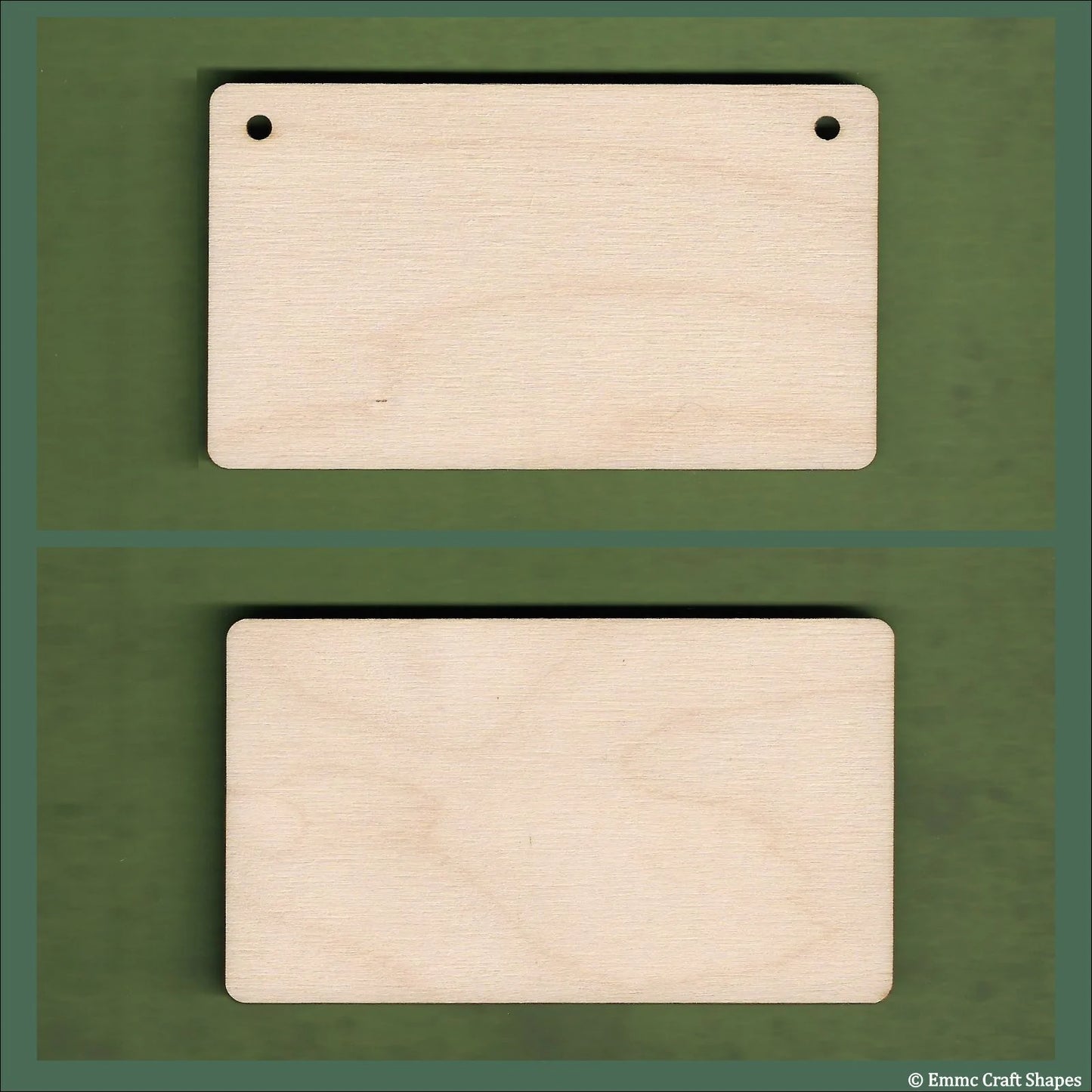 5 cm Wide Blank board plaques with rounded corners - plywood