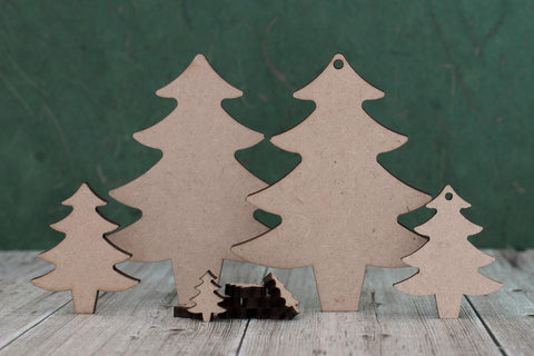 Laser cut christmas tree blanks different sizes